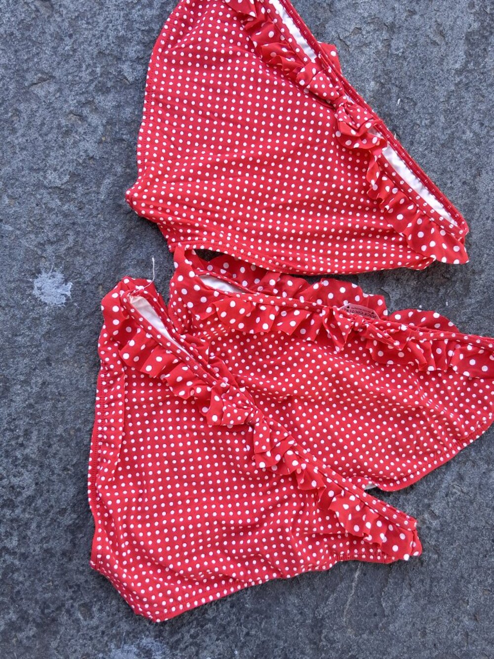 Juicy Couture Red Polka Dot Bikini Bottom Large New